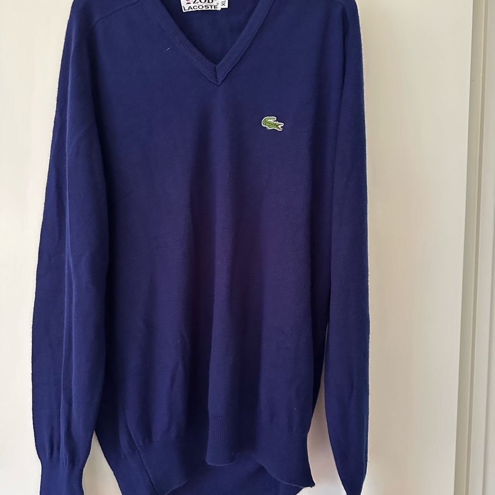 Lacoste Men's Blue V-Neck Sweater